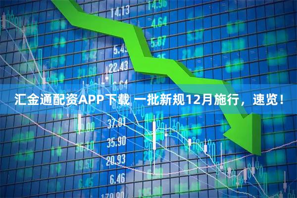 汇金通配资APP下载 一批新规12月施行，速览！