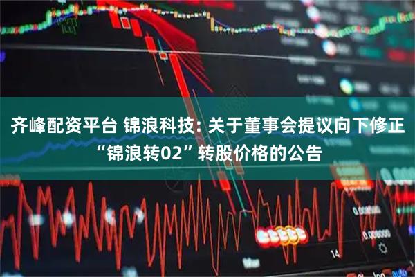 齐峰配资平台 锦浪科技: 关于董事会提议向下修正“锦浪转02”转股价格的公告